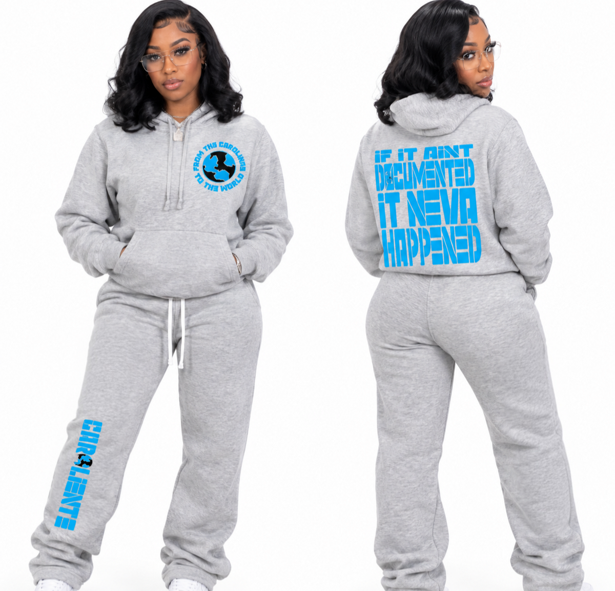 Carolina To The World  Fleece Straight Leg Pants ( Keep Pounding)