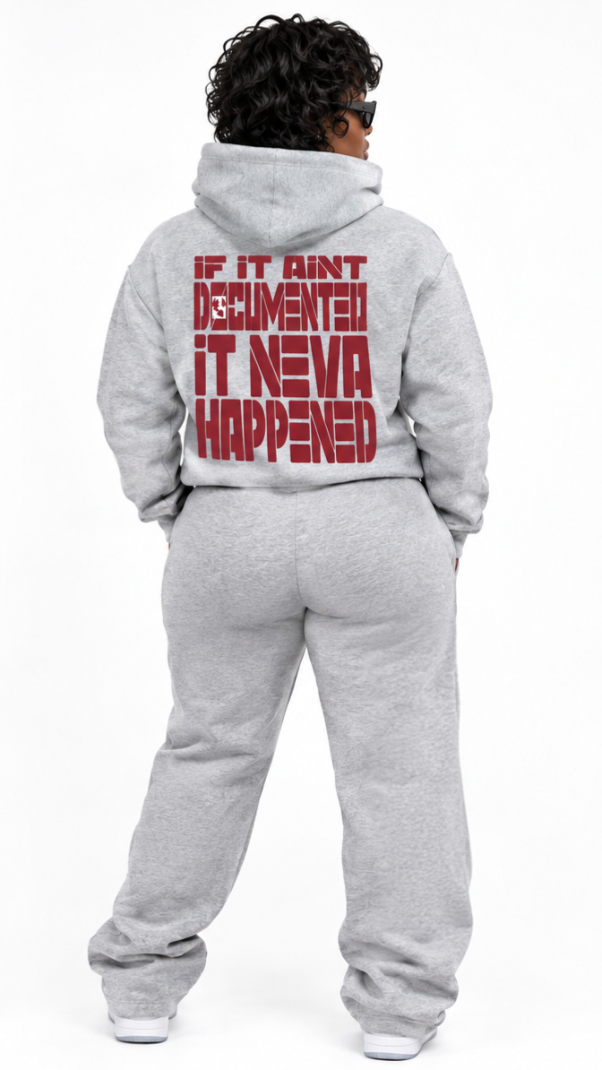 Carolina's To The World Oversize Fleeced Hoodie ( Gray/Maroon/White)