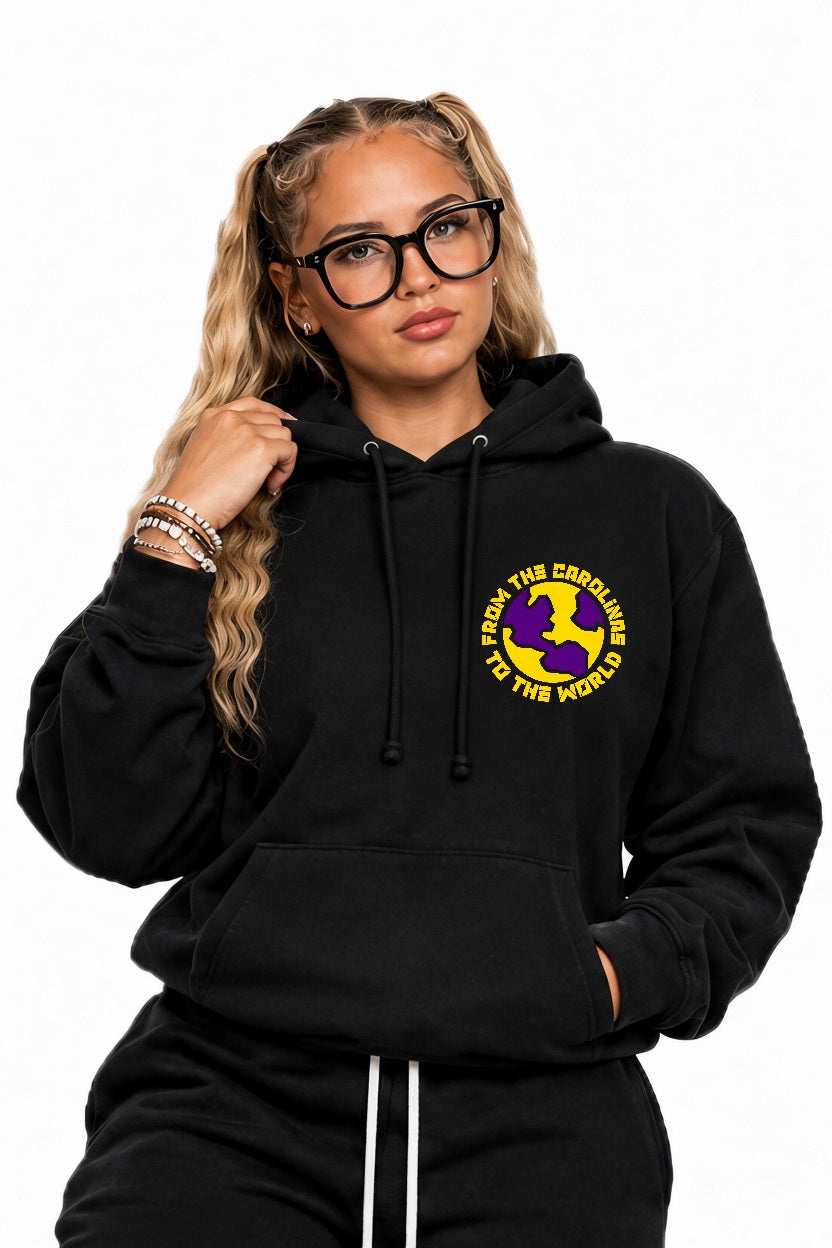 Carolinas To The World Oversize Fleeced Hoodie (Purple/Gold)