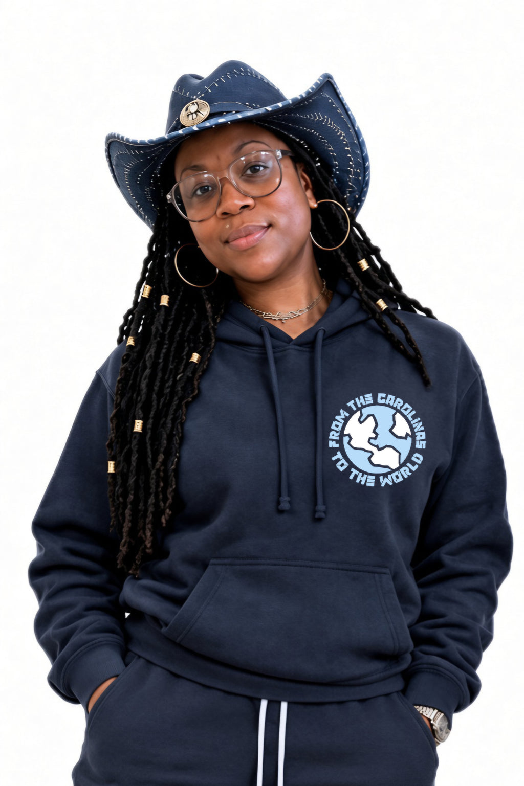 Carolina To The World Oversize Fleeced Hoodie