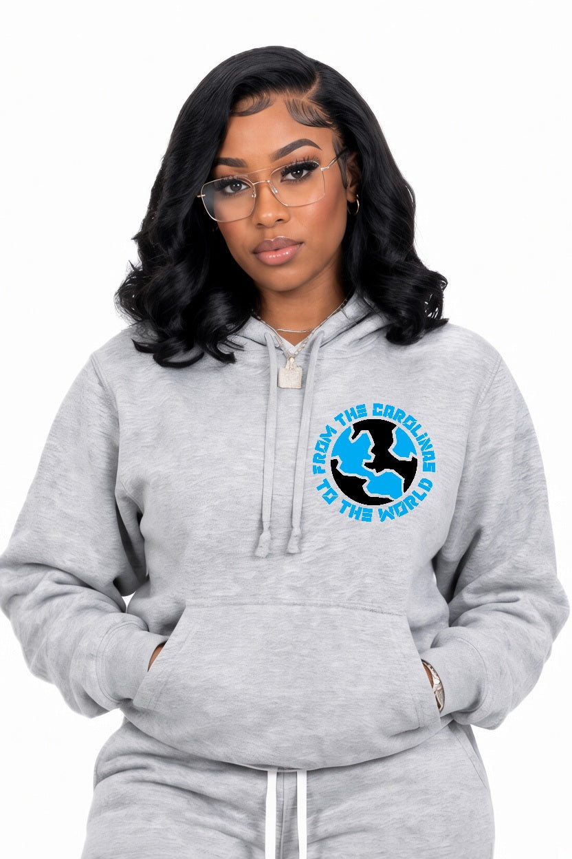 Carolina To The Worlds Oversize Fleeced Hoodien( Keep Pounding )