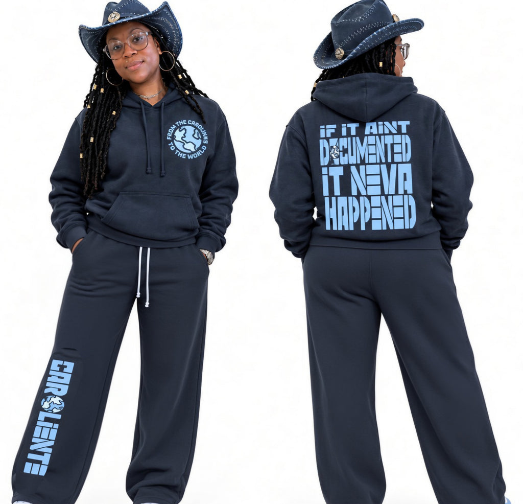 Carolina To The World  Fleece Straight Leg Pants ( Carolina/White )