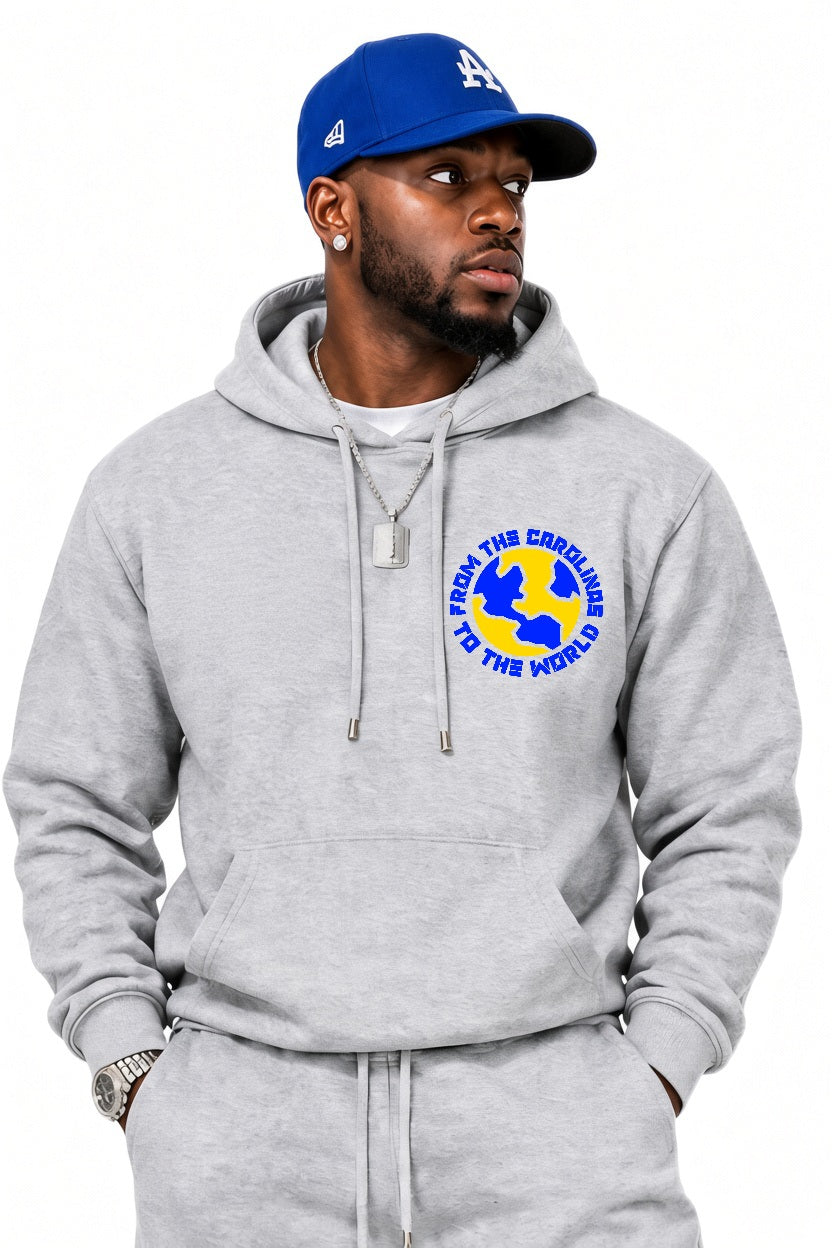 Carolina To The World Oversize Fleeced Hoodie (Blue/Gold)