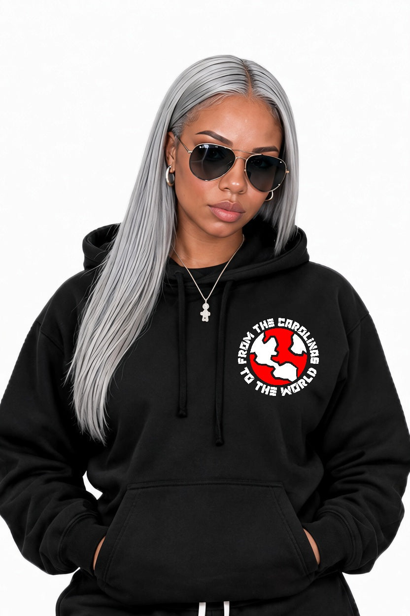 Carolina To The World Oversize Fleeced Hoodie ( Hurricanes )