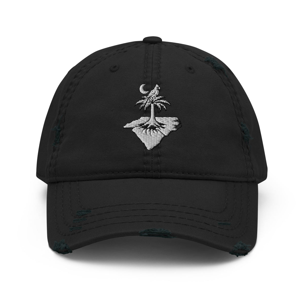 Palmetto Cardinal Distressed Dad Hat - Caroliente' CollectonEMBROIDERYCaroliente' Collecton