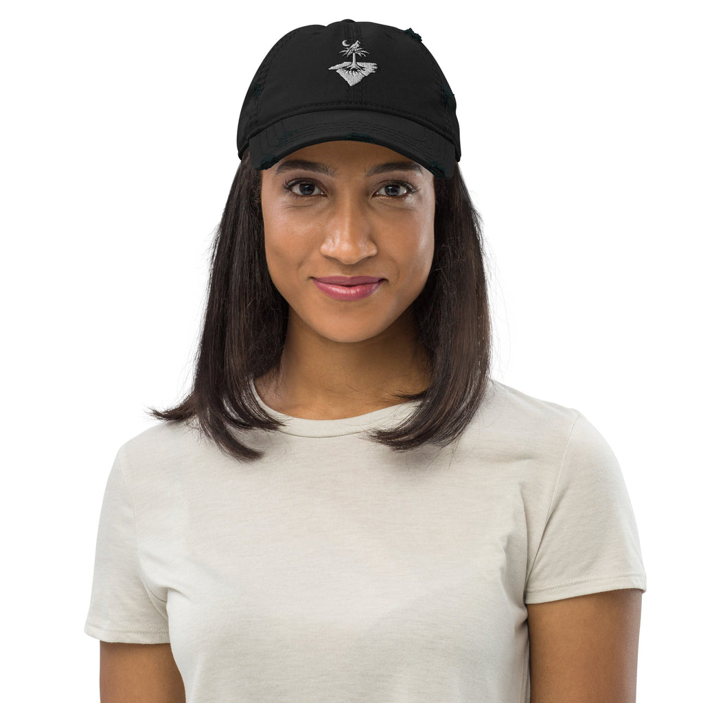 Palmetto Cardinal Distressed Dad Hat - Caroliente' CollectonEMBROIDERYCaroliente' Collecton