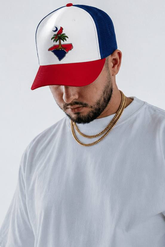Palmetto Cardinal Trucker Hat - Caroliente' CollectonScreen Print GraphicsCaroliente' Collecton