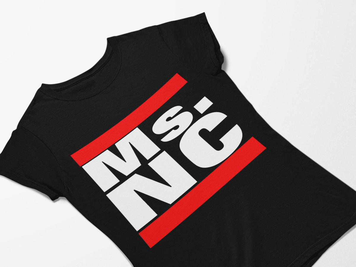 Women's Slim Fit Black Ms.NC CrewNeck T-Shirt - Caroliente' CollectonGraphic T-ShirtsCaroliente' Collecton