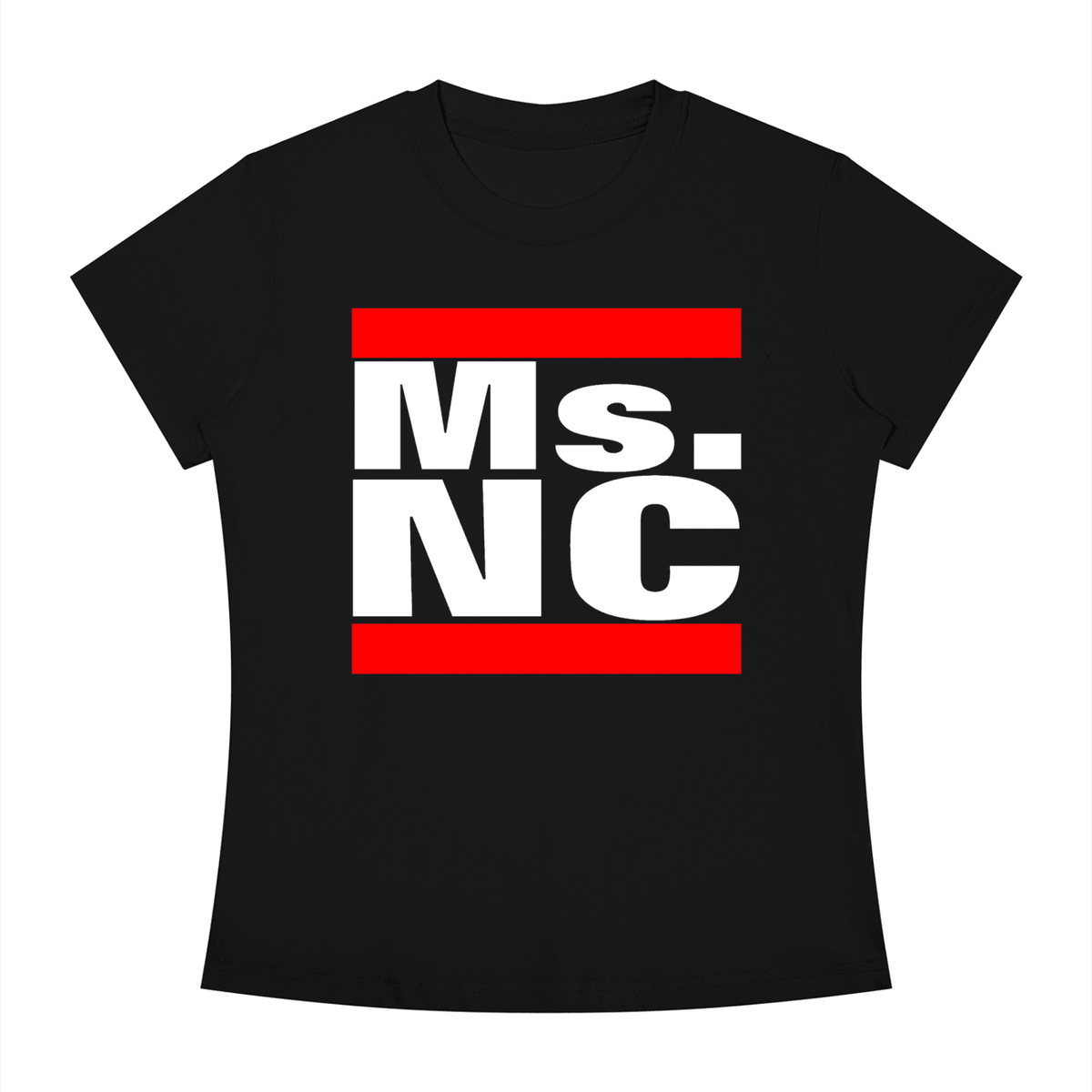 Women's Slim Fit Black Ms.NC CrewNeck T-Shirt - Caroliente' CollectonGraphic T-ShirtsCaroliente' Collecton