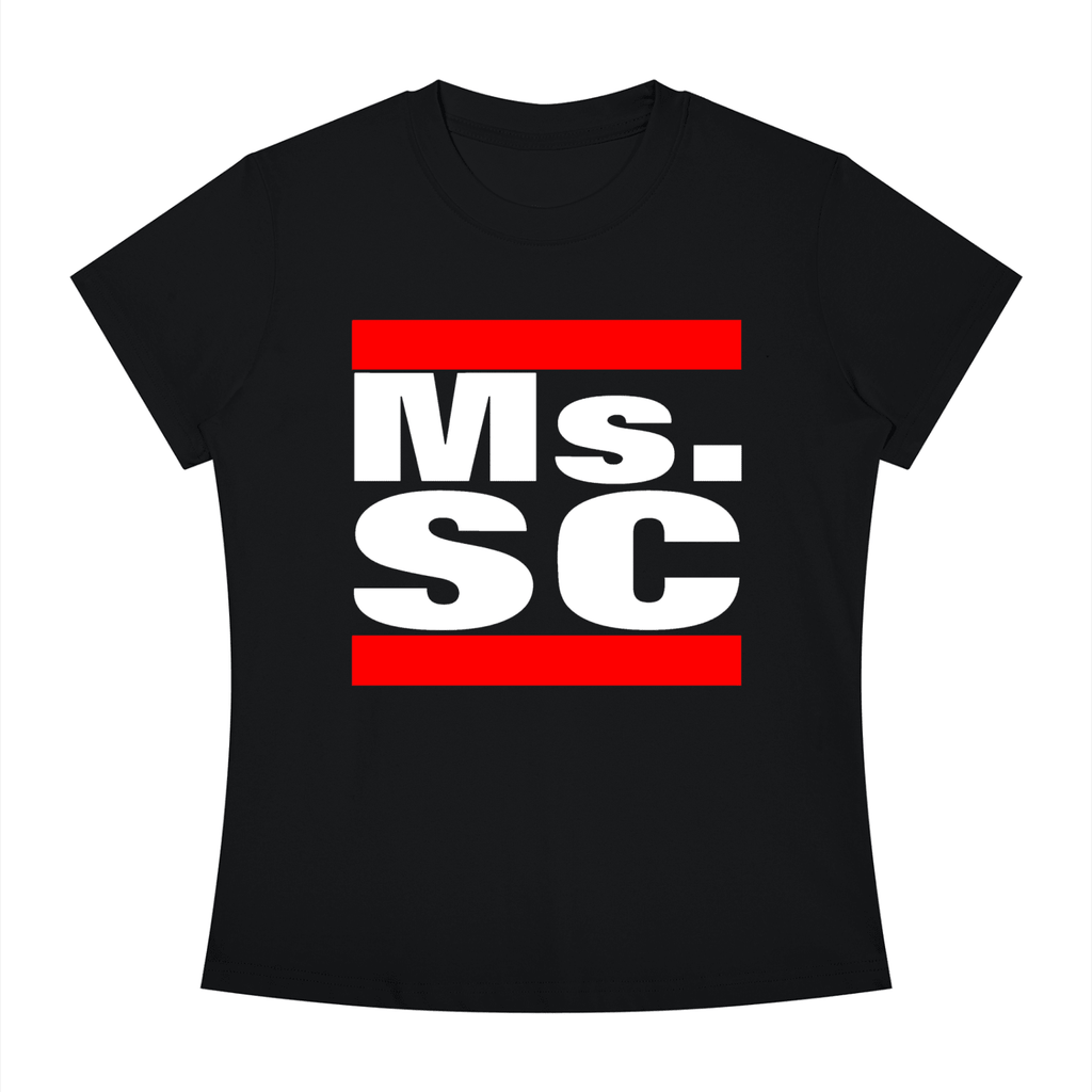 Women's Slim Fit Black Ms.SC CrewNeck T-Shirt - Caroliente' CollectonGraphic T-ShirtsCaroliente' Collecton