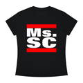 Women's Slim Fit Black Ms.SC CrewNeck T-Shirt - Caroliente' CollectonGraphic T-ShirtsCaroliente' Collecton