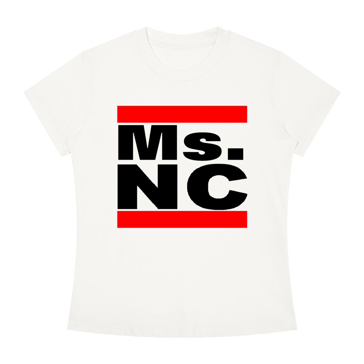 Women's Slim Fit Ms.NC White Crewneck T-Shirt - Caroliente' CollectonGraphic T-ShirtsCaroliente' Collecton