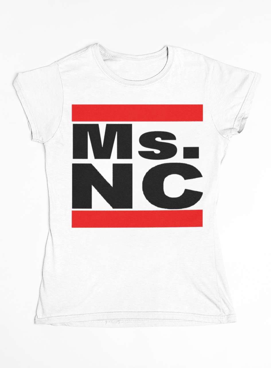 Women's Slim Fit Ms.NC White Crewneck T-Shirt - Caroliente' CollectonGraphic T-ShirtsCaroliente' Collecton