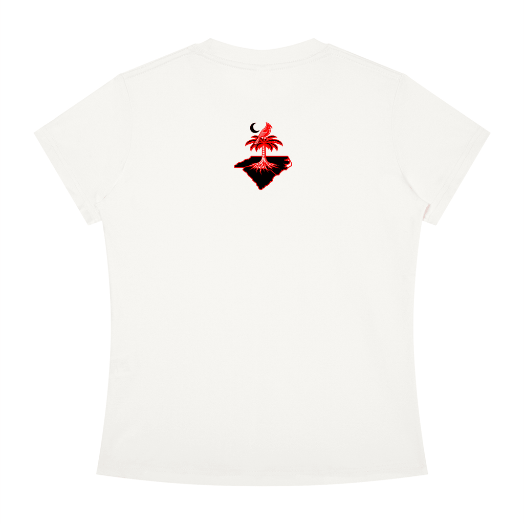 Women's Slim Fit Ms.SC White Crewneck T-Shirt - Caroliente' CollectonGraphic T-ShirtsCaroliente' Collecton
