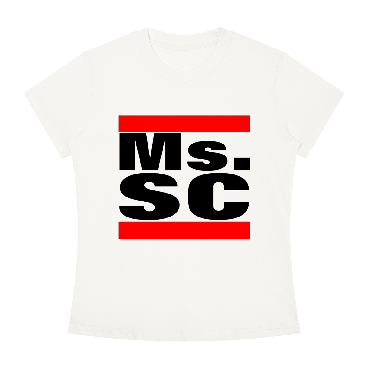 Women's Slim Fit Ms.SC White Crewneck T-Shirt - Caroliente' CollectonGraphic T-ShirtsCaroliente' Collecton