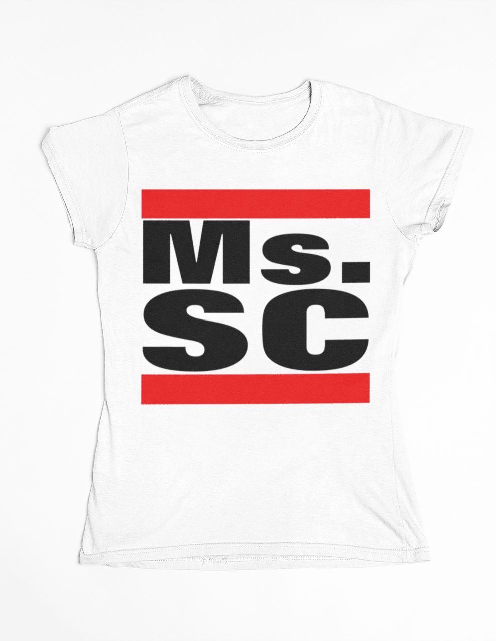 Women's Slim Fit Ms.SC White Crewneck T-Shirt - Caroliente' CollectonGraphic T-ShirtsCaroliente' Collecton